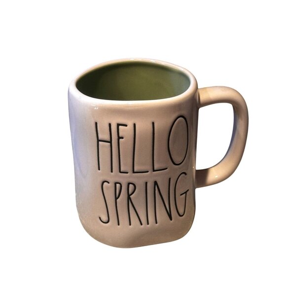 Rae Dunn Mug Hello Spring Coffee Tea Cup 18 Oz Ceramic Easter Spring Gift - Picture 1 of 5